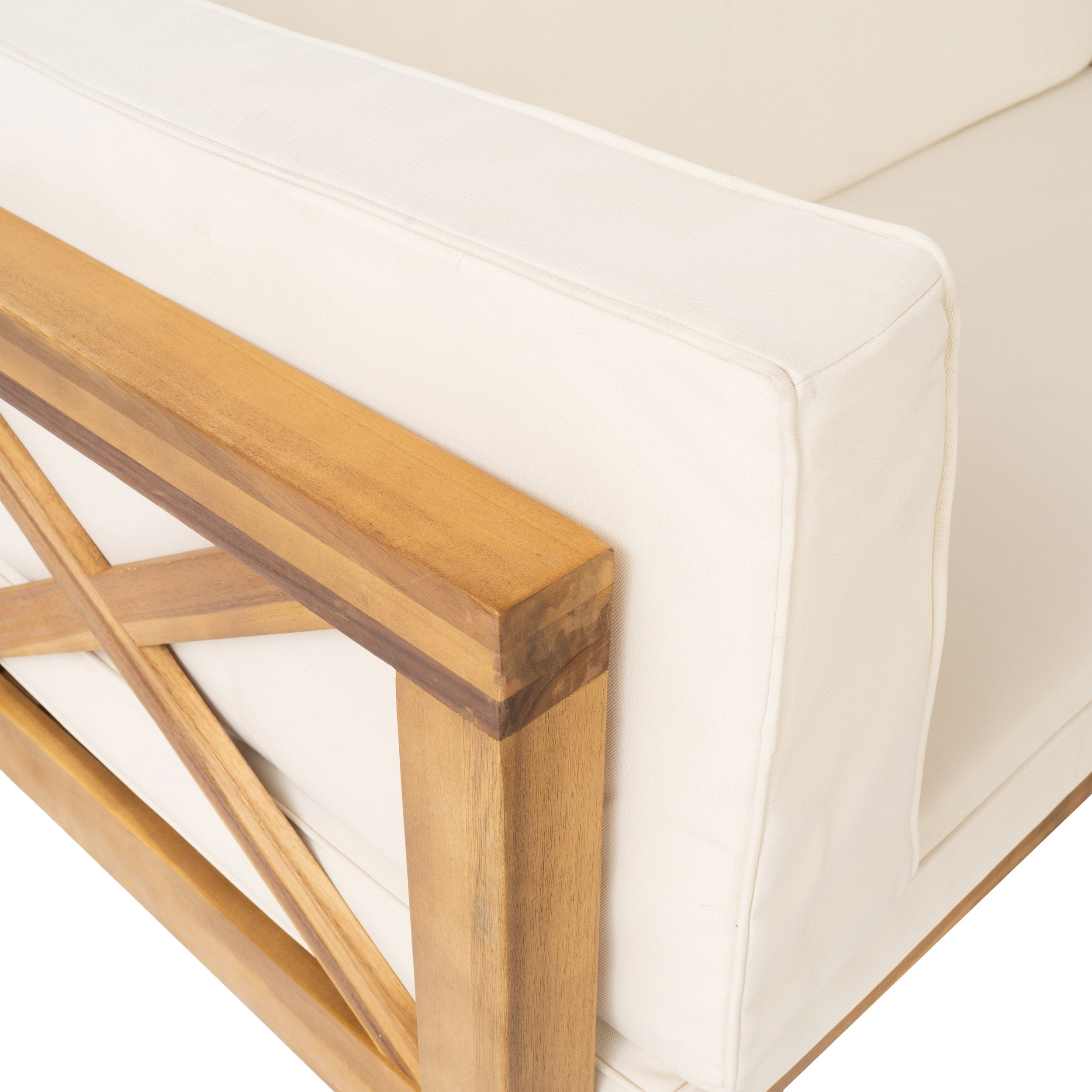 Ensemble de salon d'extérieur sectionnel Brava en acacia par Christopher Knight Home - 88,50 L x 88,50 l x 26,50 H