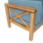 Ensemble de salon d'extérieur sectionnel Brava en acacia par Christopher Knight Home - 88,50 L x 88,50 l x 26,50 H