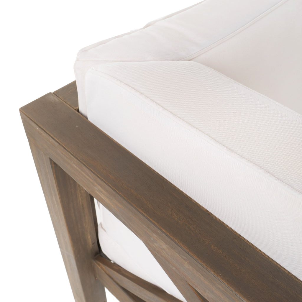 Ensemble de salon d'extérieur sectionnel Brava en acacia par Christopher Knight Home - 88,50 L x 88,50 l x 26,50 H