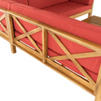 Ensemble de salon d'extérieur sectionnel Brava en acacia par Christopher Knight Home - 88,50 L x 88,50 l x 26,50 H
