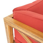 Ensemble de salon d'extérieur sectionnel Brava en acacia par Christopher Knight Home - 88,50 L x 88,50 l x 26,50 H