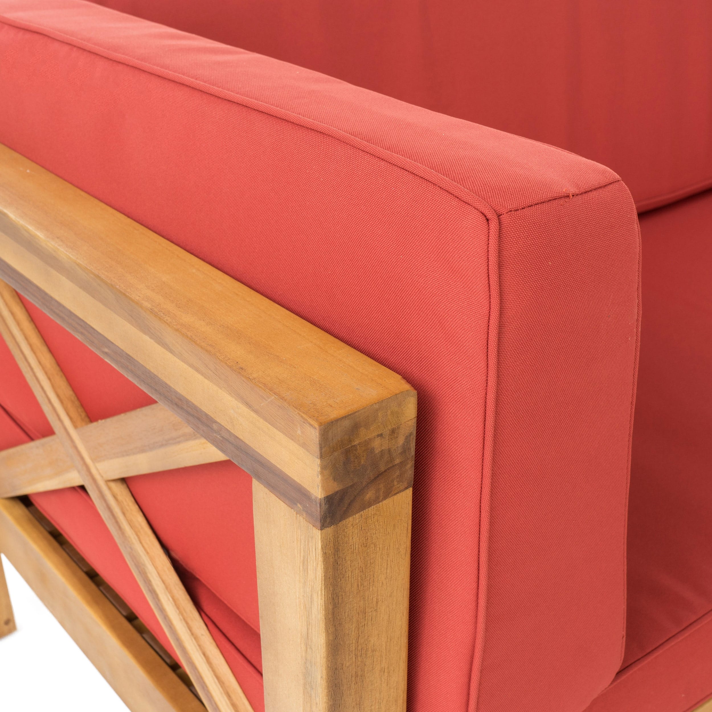 Ensemble de salon d'extérieur sectionnel Brava en acacia par Christopher Knight Home - 88,50 L x 88,50 l x 26,50 H