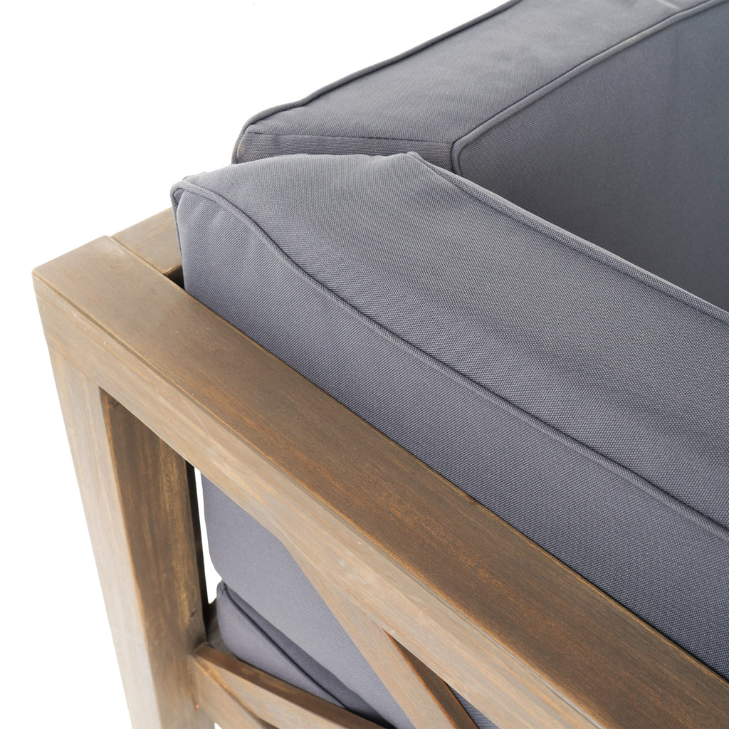 Ensemble de salon d'extérieur sectionnel Brava en acacia par Christopher Knight Home - 88,50 L x 88,50 l x 26,50 H