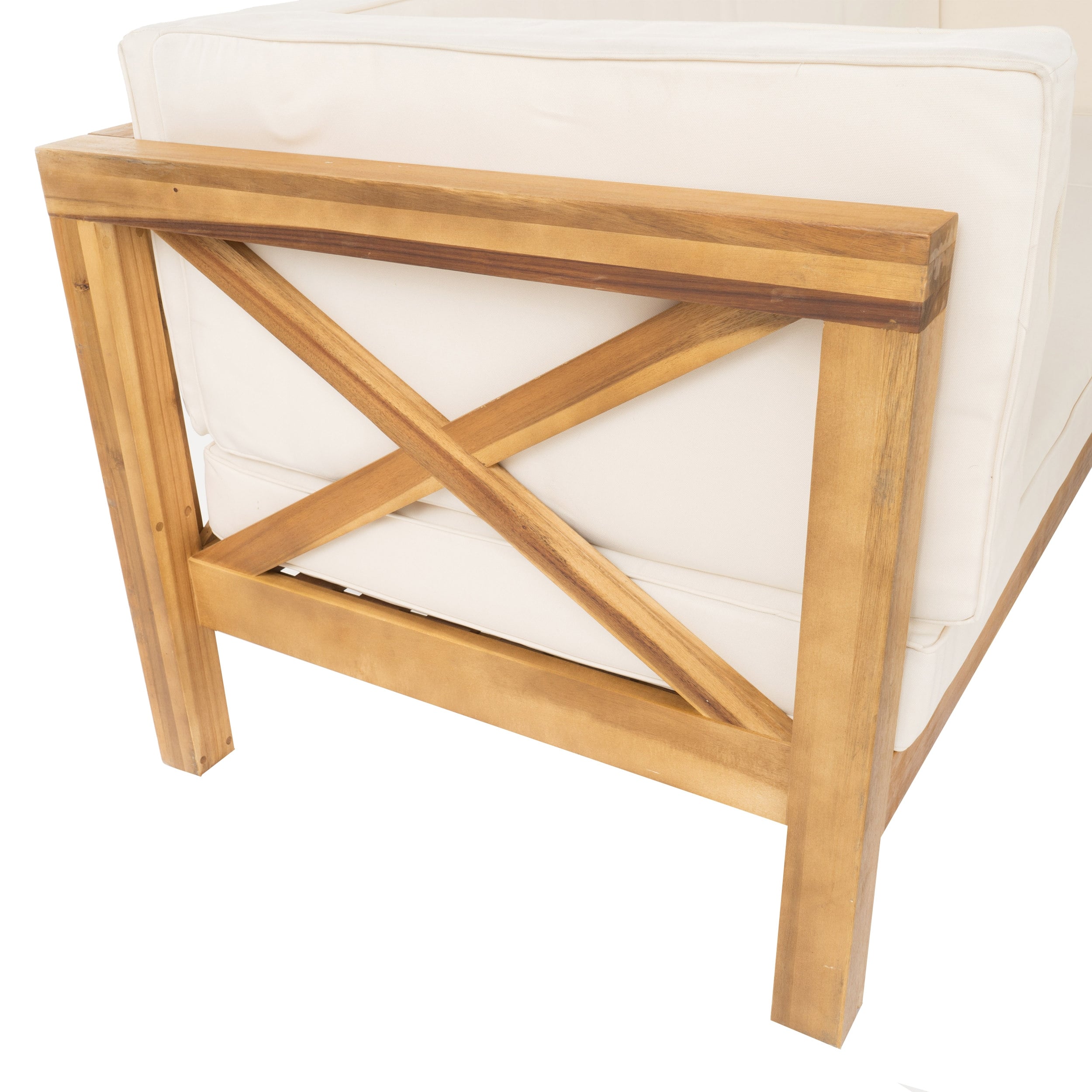 Ensemble de salon d'extérieur sectionnel Brava en acacia par Christopher Knight Home - 88,50 L x 88,50 l x 26,50 H