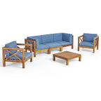 Ensemble de salon de jardin Brava en bois d'acacia, 6 pièces, par Christopher Knight Home