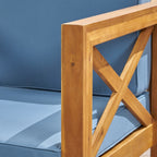 Ensemble canapé d'extérieur sectionnel et fauteuil club Brava en acacia par Christopher Knight Home