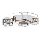 Ensemble canapé d'extérieur sectionnel et fauteuil club Brava en acacia par Christopher Knight Home