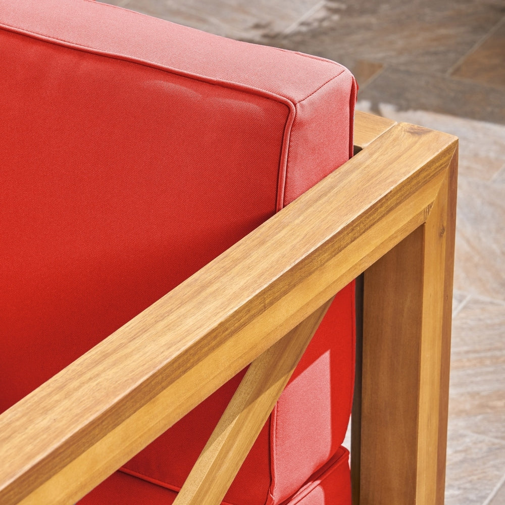 Ensemble canapé d'extérieur sectionnel et fauteuil club Brava en acacia par Christopher Knight Home