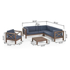Ensemble canapé d'extérieur sectionnel et fauteuil club Brava en acacia par Christopher Knight Home