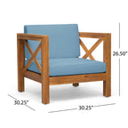 Ensemble de salon de jardin Brava en bois d'acacia, 6 pièces, par Christopher Knight Home