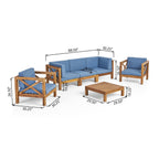 Ensemble de salon de jardin Brava en bois d'acacia, 6 pièces, par Christopher Knight Home