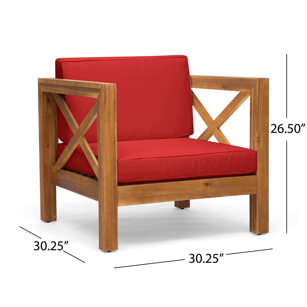 Ensemble de salon de jardin Brava en bois d'acacia, 6 pièces, par Christopher Knight Home