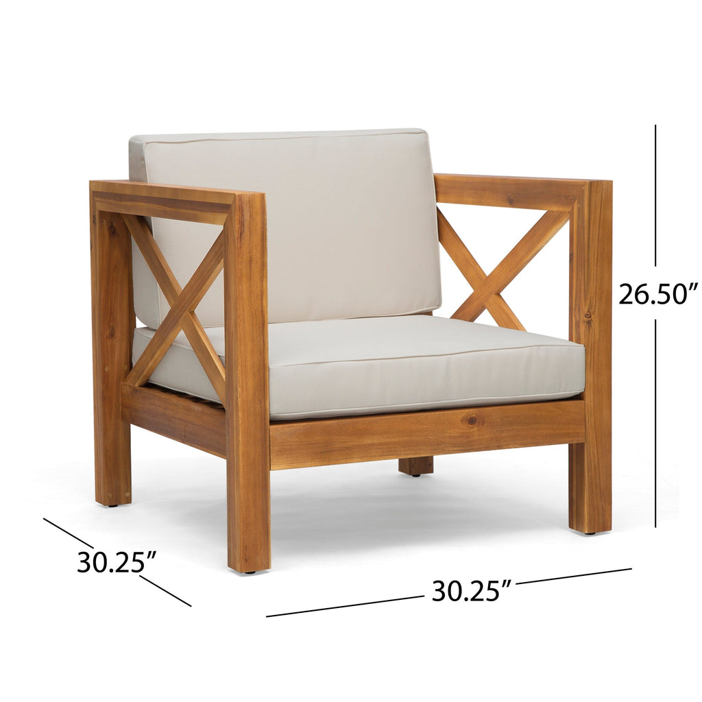 Ensemble de salon de jardin Brava en bois d'acacia, 6 pièces, par Christopher Knight Home