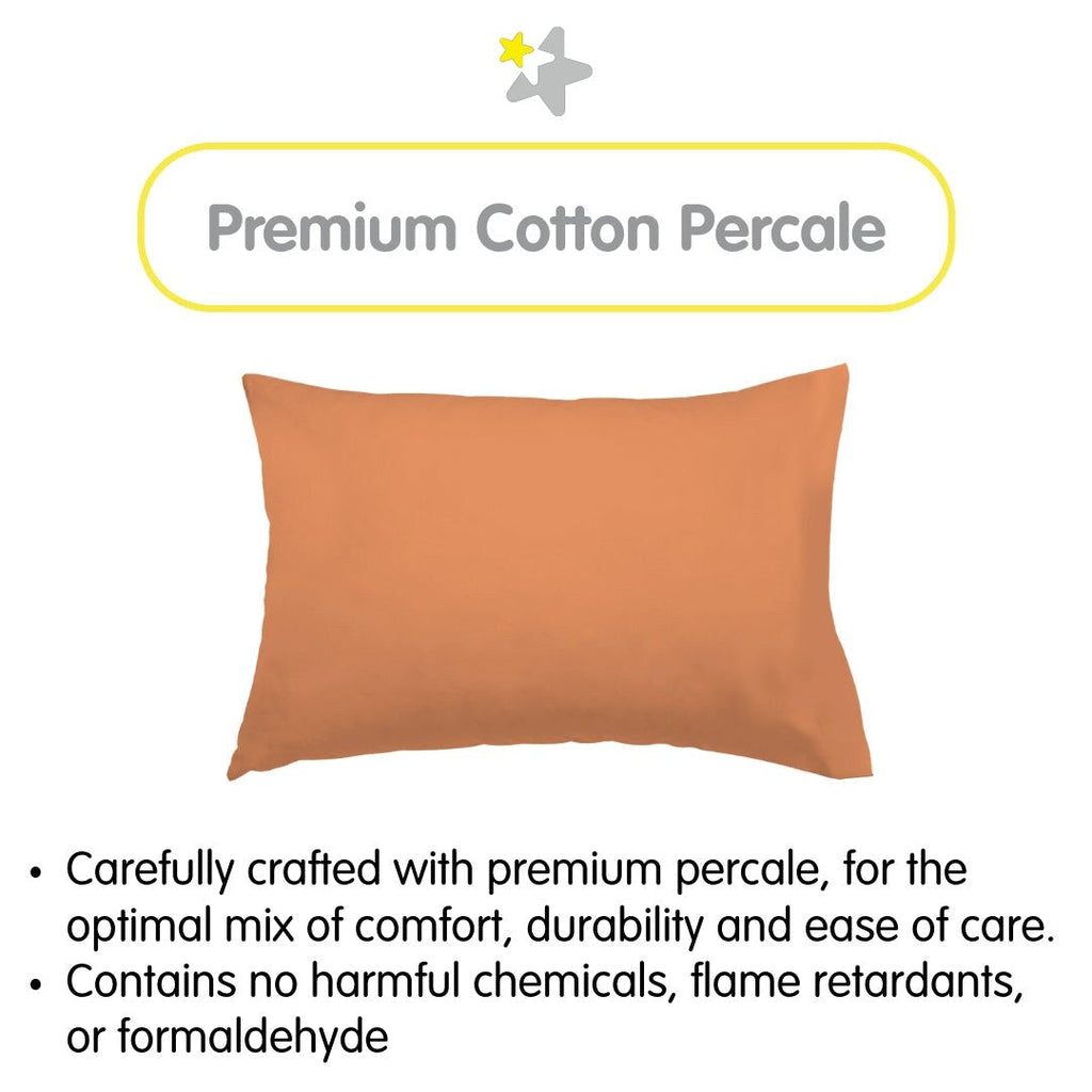 Taie d'oreiller en percale de coton BreathableBaby, pour oreiller pour enfant de 13 x 18/33 x 46 cm, couleur unie (lot de 2)
