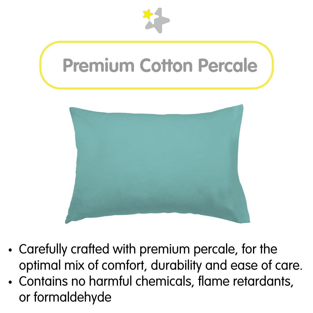 Taie d'oreiller en percale de coton BreathableBaby, pour oreiller pour enfant de 13 x 18/33 x 46 cm, couleur unie (lot de 2)