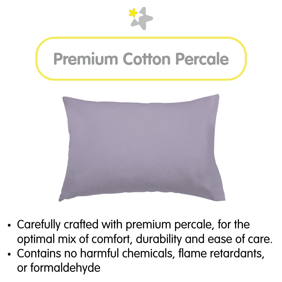Taie d'oreiller en percale de coton BreathableBaby, pour oreiller pour enfant de 13 x 18/33 x 46 cm, couleur unie (lot de 2)