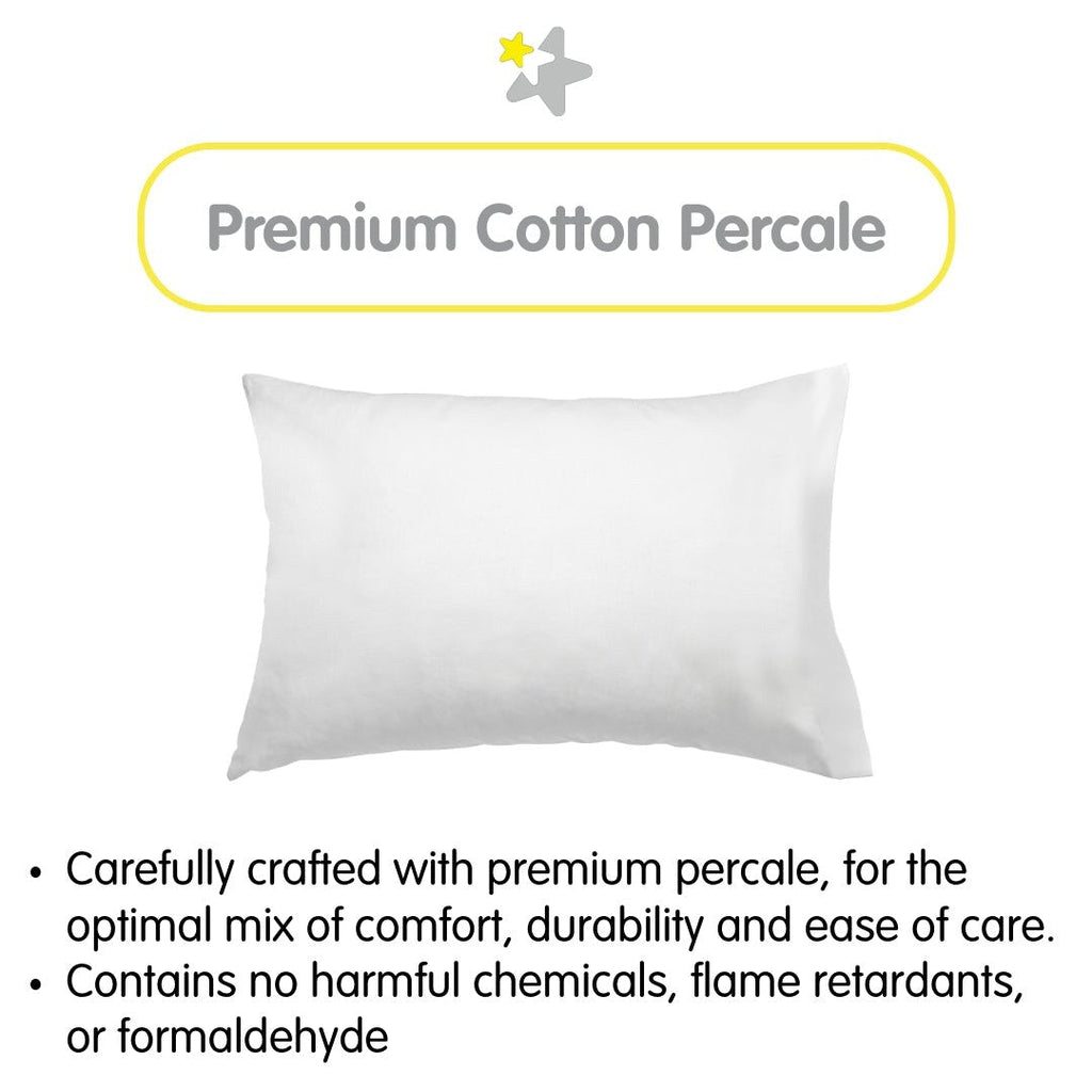 Taie d'oreiller en percale de coton BreathableBaby, pour oreiller pour enfant de 13 x 18/33 x 46 cm, couleur unie (lot de 2)