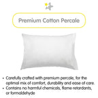 Taie d'oreiller en percale de coton BreathableBaby, pour oreiller pour enfant de 13 x 18/33 x 46 cm, couleur unie (lot de 2)