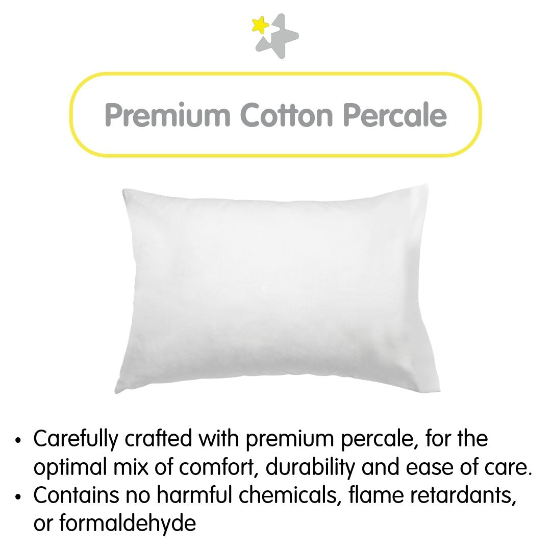 Taie d'oreiller en percale de coton BreathableBaby, pour oreiller pour enfant de 13 x 18/33 x 46 cm, couleur unie (lot de 2)