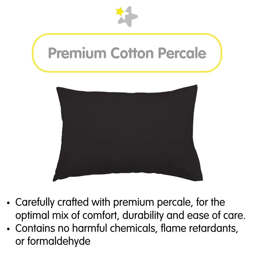 Taie d'oreiller en percale de coton BreathableBaby, pour oreiller pour enfant de 13 x 18/33 x 46 cm, couleur unie (lot de 2)