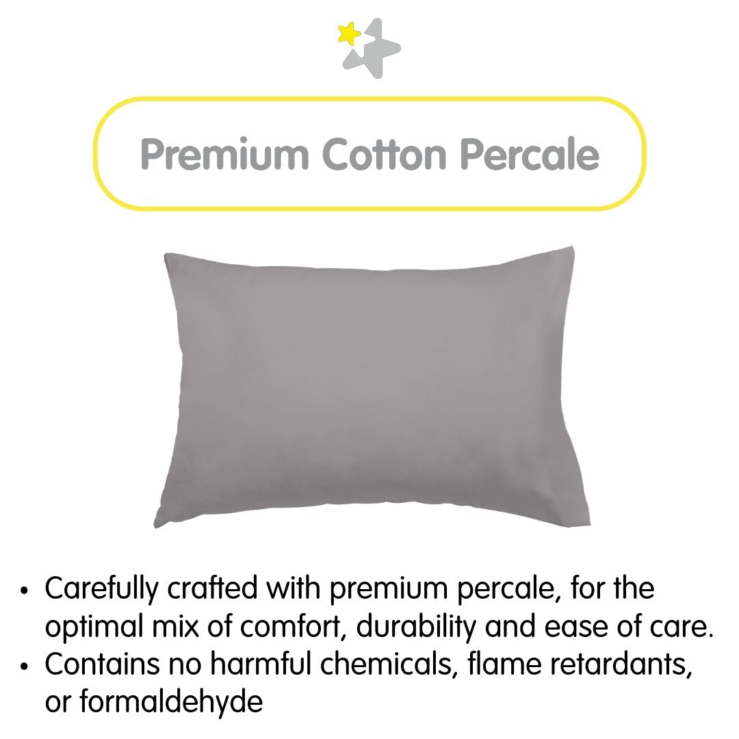 Taie d'oreiller en percale de coton BreathableBaby, pour oreiller pour enfant de 13 x 18/33 x 46 cm, couleur unie (lot de 2)