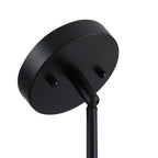 Lustre tambour Breaux à 4 lumières en placage de bois avec auvent noir – 22 po de largeur