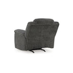Fauteuil inclinable manuel à bascule Briar, polyester gris foncé, accoudoirs coussinés