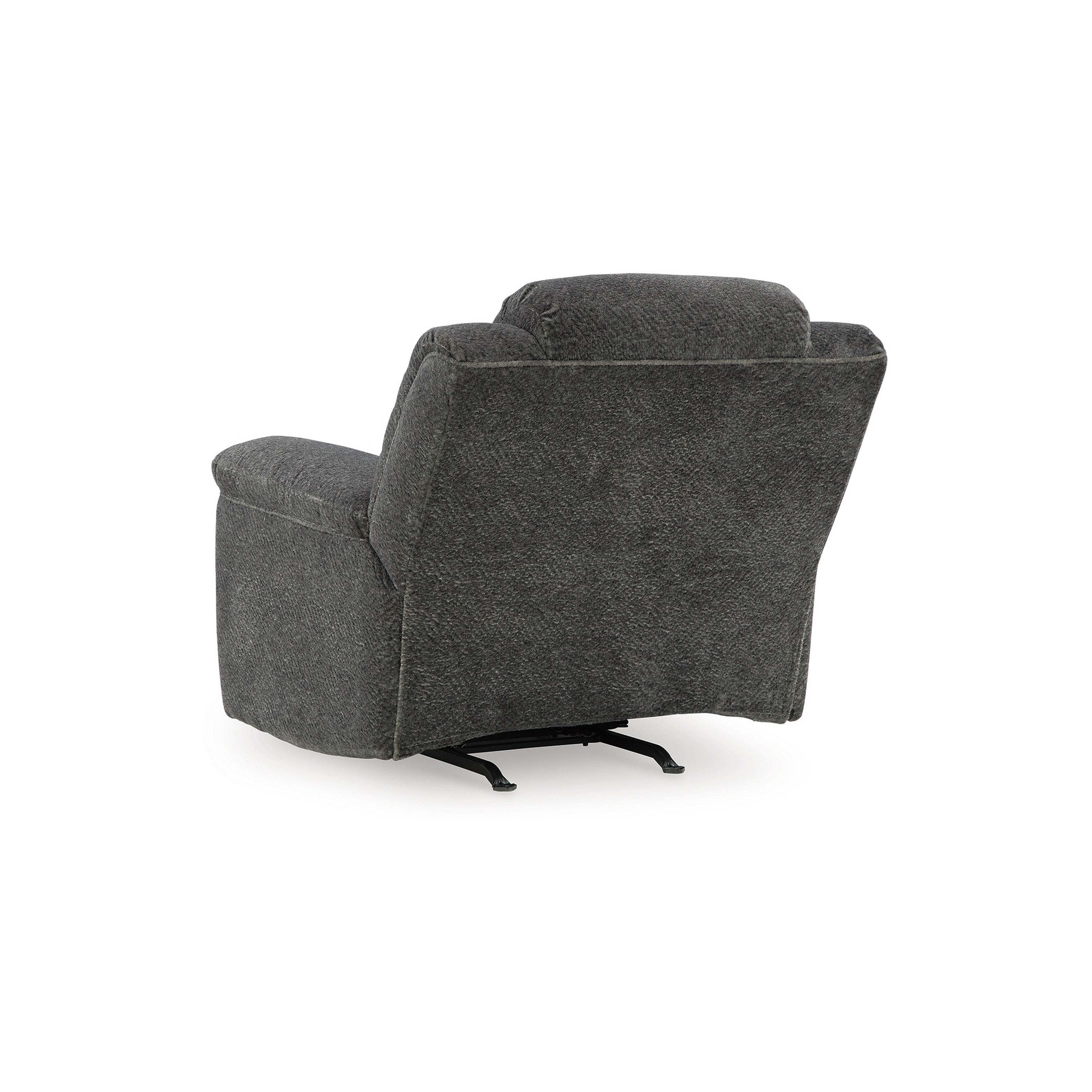 Fauteuil inclinable manuel à bascule Briar, polyester gris foncé, accoudoirs coussinés