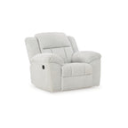 Fauteuil inclinable manuel à bascule Briar, polyester blanc, accoudoirs coussinés