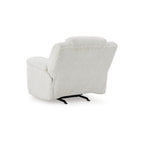 Fauteuil inclinable manuel à bascule Briar, polyester blanc, accoudoirs coussinés