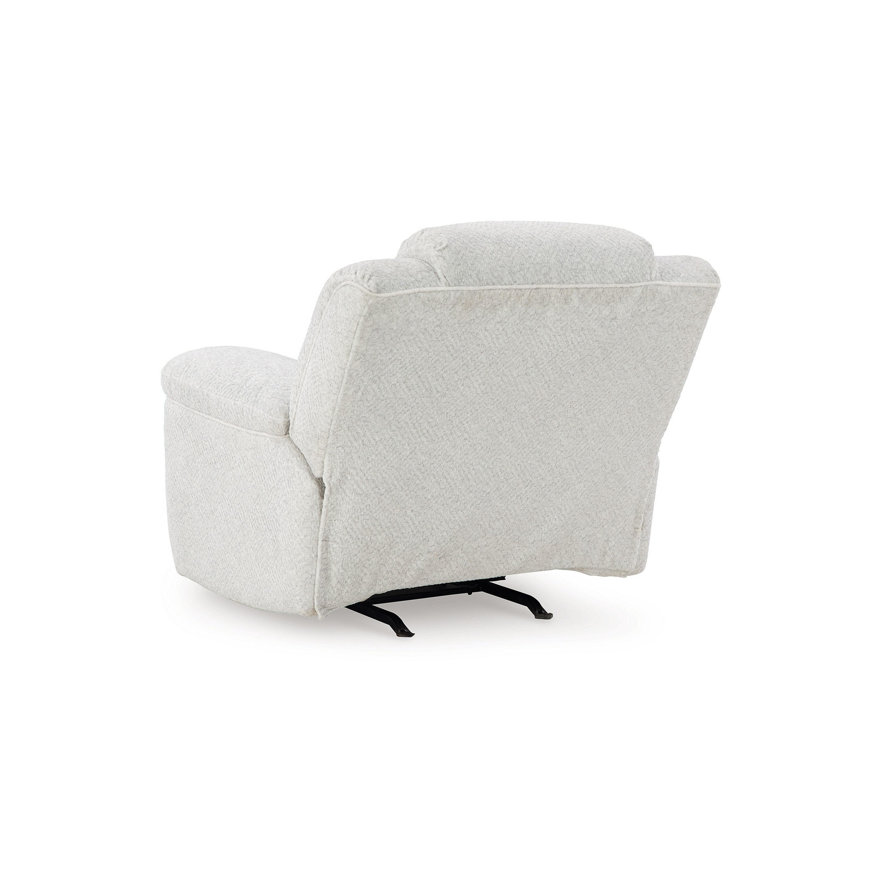Fauteuil inclinable manuel à bascule Briar, polyester blanc, accoudoirs coussinés