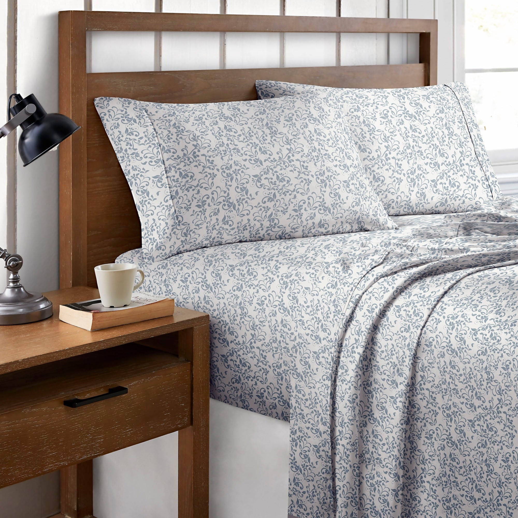 Parure de lit imprimée en percale de coton Brielle Home