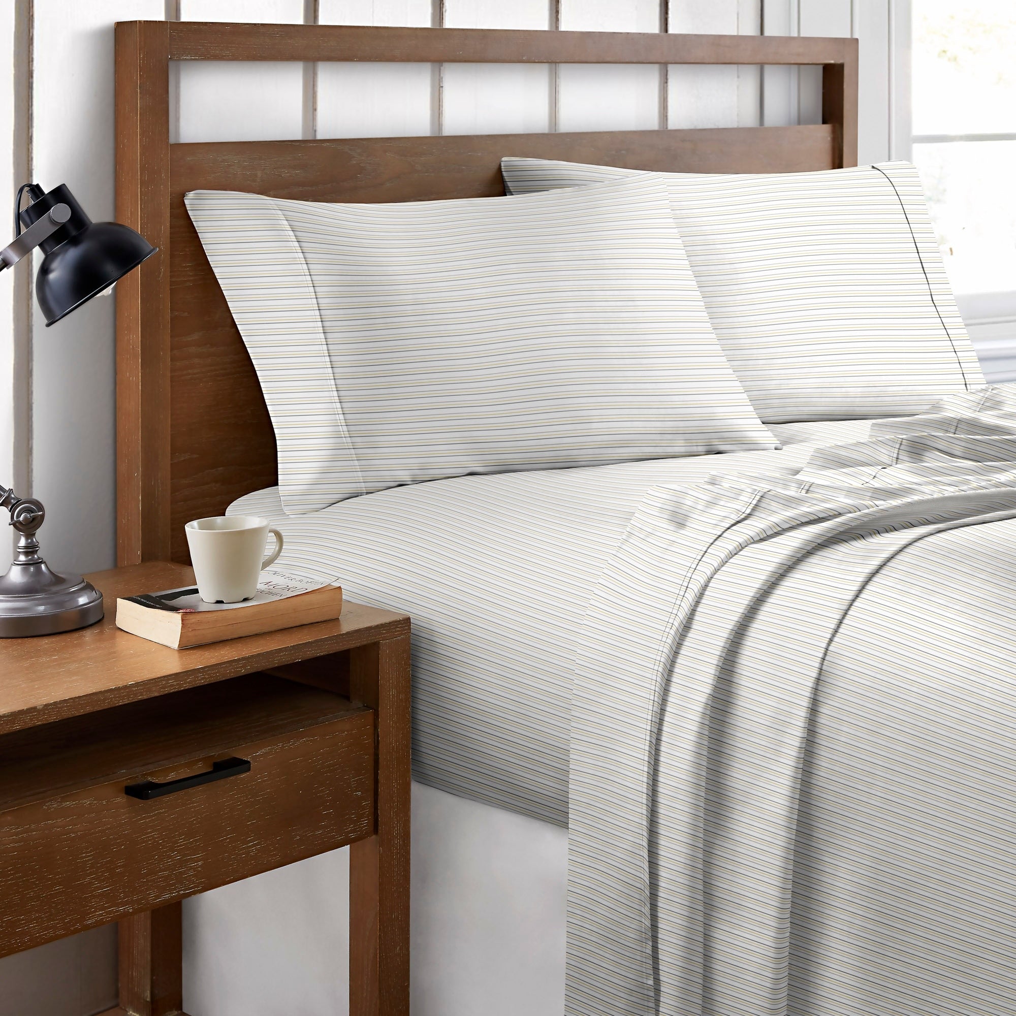 Parure de lit imprimée en percale de coton Brielle Home