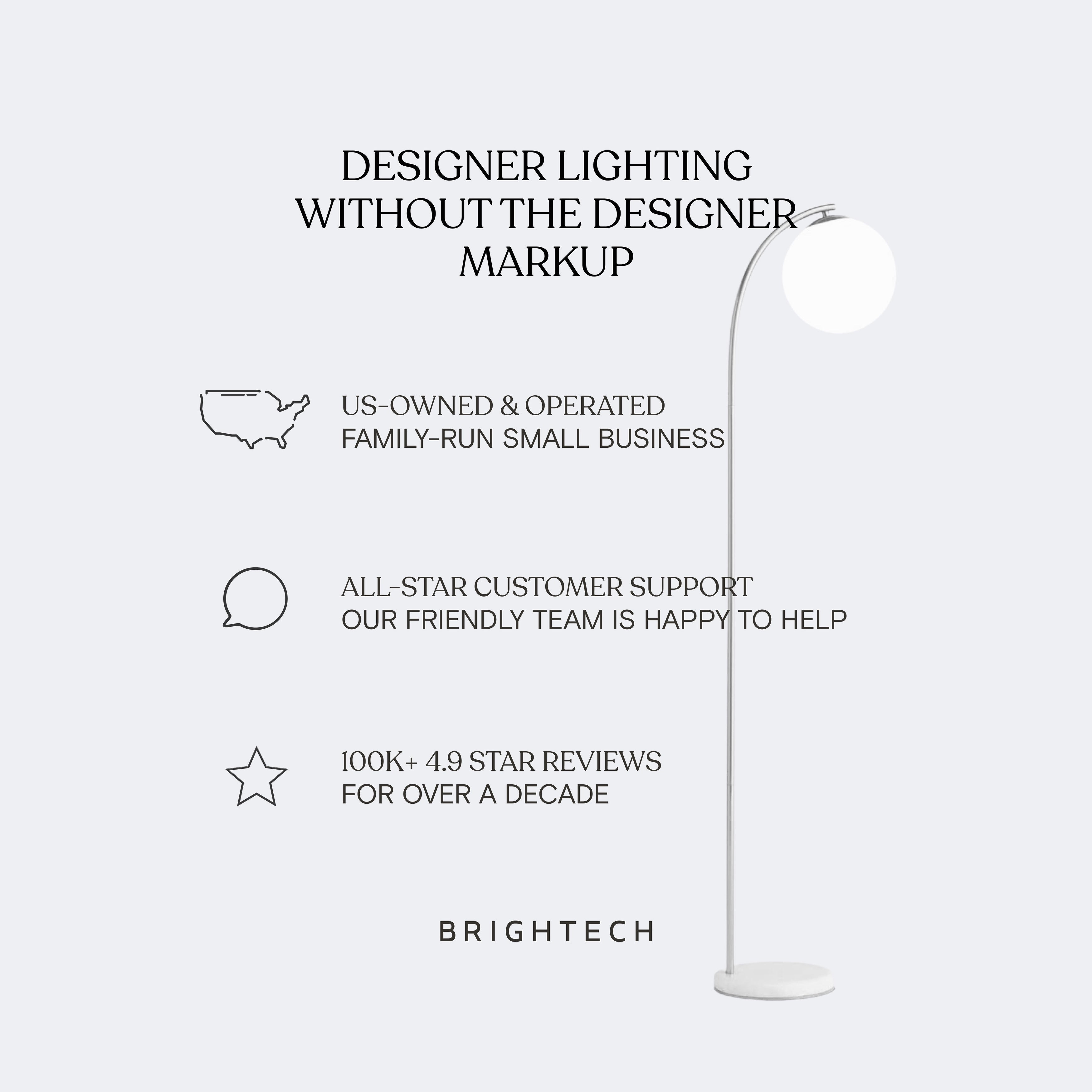 Lampadaire industriel Brightech Nova 74 po à 3 anneaux lumineux à DEL ultra-lumineux avec variateur à 3 voies
