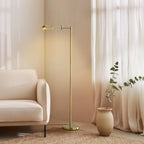 Lampadaire industriel Brightech Leaf de 53 po à DEL à intensité variable à 3 voies avec abat-jour empire en métal laiton