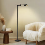 Lampadaire industriel Brightech Leaf de 53 po à DEL à intensité variable à 3 voies avec abat-jour empire en métal laiton
