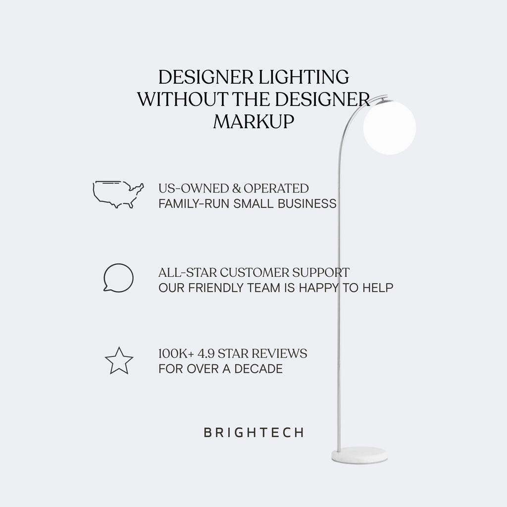 Lampadaire industriel Brightech Leaf de 53 po à DEL à intensité variable à 3 voies avec abat-jour empire en métal laiton
