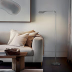 Lampadaire industriel Brightech Leaf de 53 po à DEL à intensité variable à 3 voies avec abat-jour empire en métal laiton