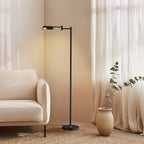 Lampadaire industriel Brightech Leaf de 53 po à DEL à intensité variable à 3 voies avec abat-jour empire en métal laiton