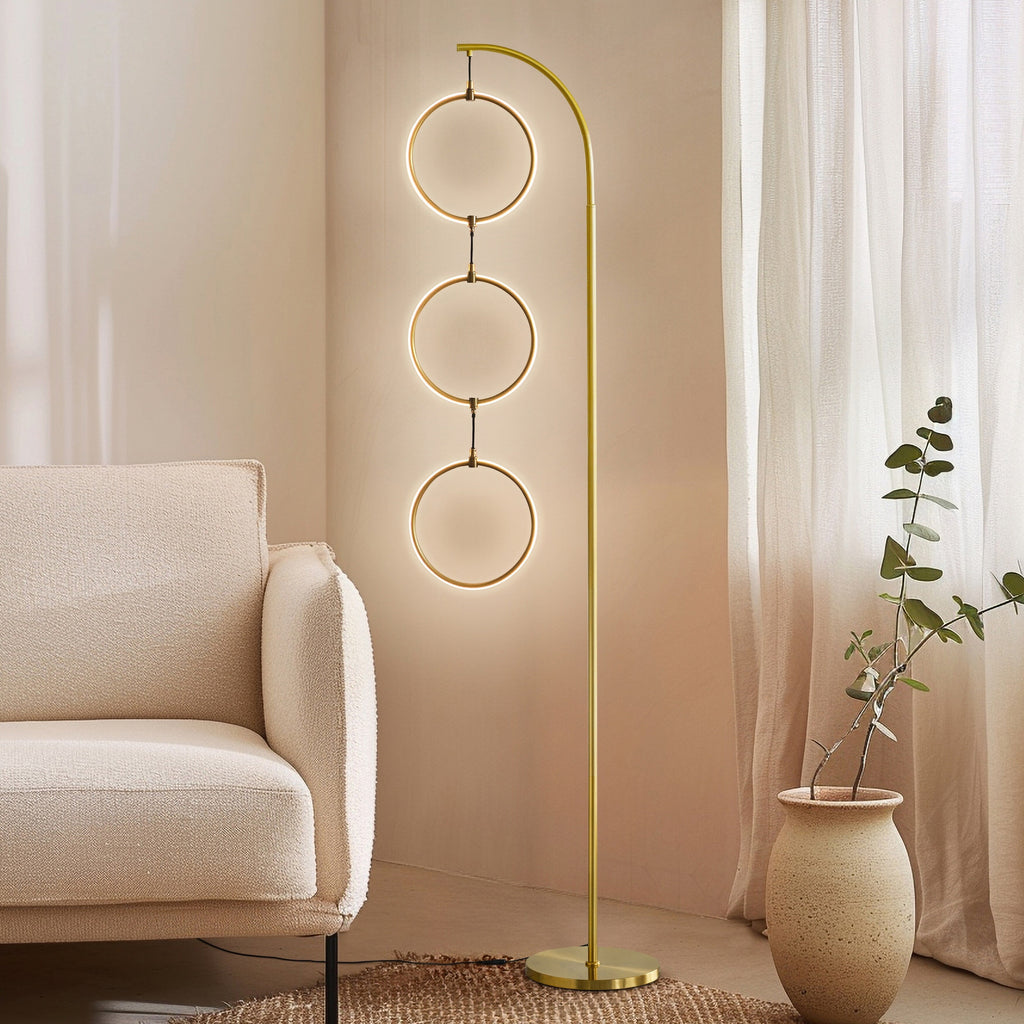 Lampadaire industriel Brightech Nova 74 po à 3 anneaux lumineux à DEL ultra-lumineux avec variateur à 3 voies