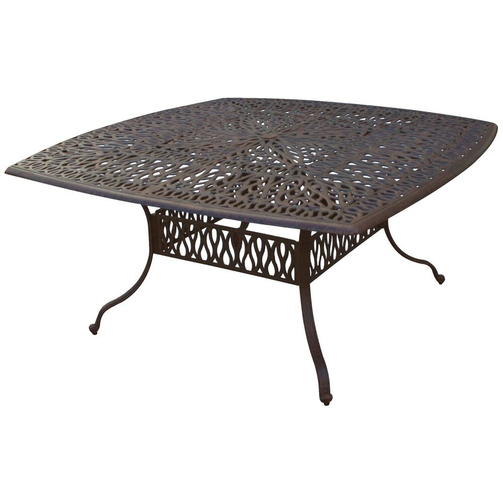 Ensemble de salle à manger de patio 9 pièces avec coussins et table à manger carrée de 64 po