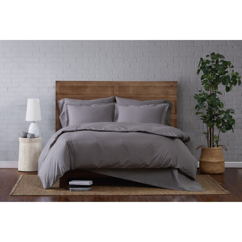 Parure de lit en percale de coton à tissage serré Brooklyn Loom