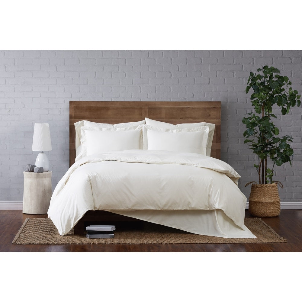 Parure de lit en percale de coton à tissage serré Brooklyn Loom