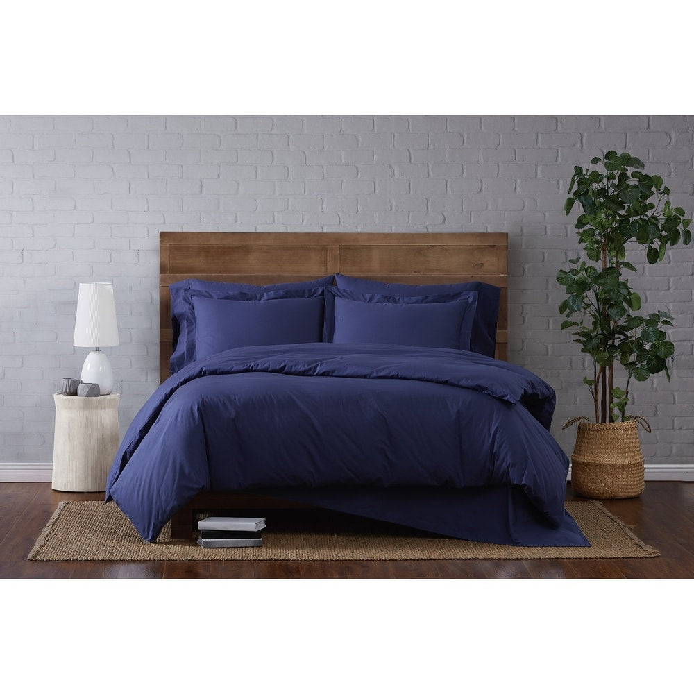 Parure de lit en percale de coton à tissage serré Brooklyn Loom