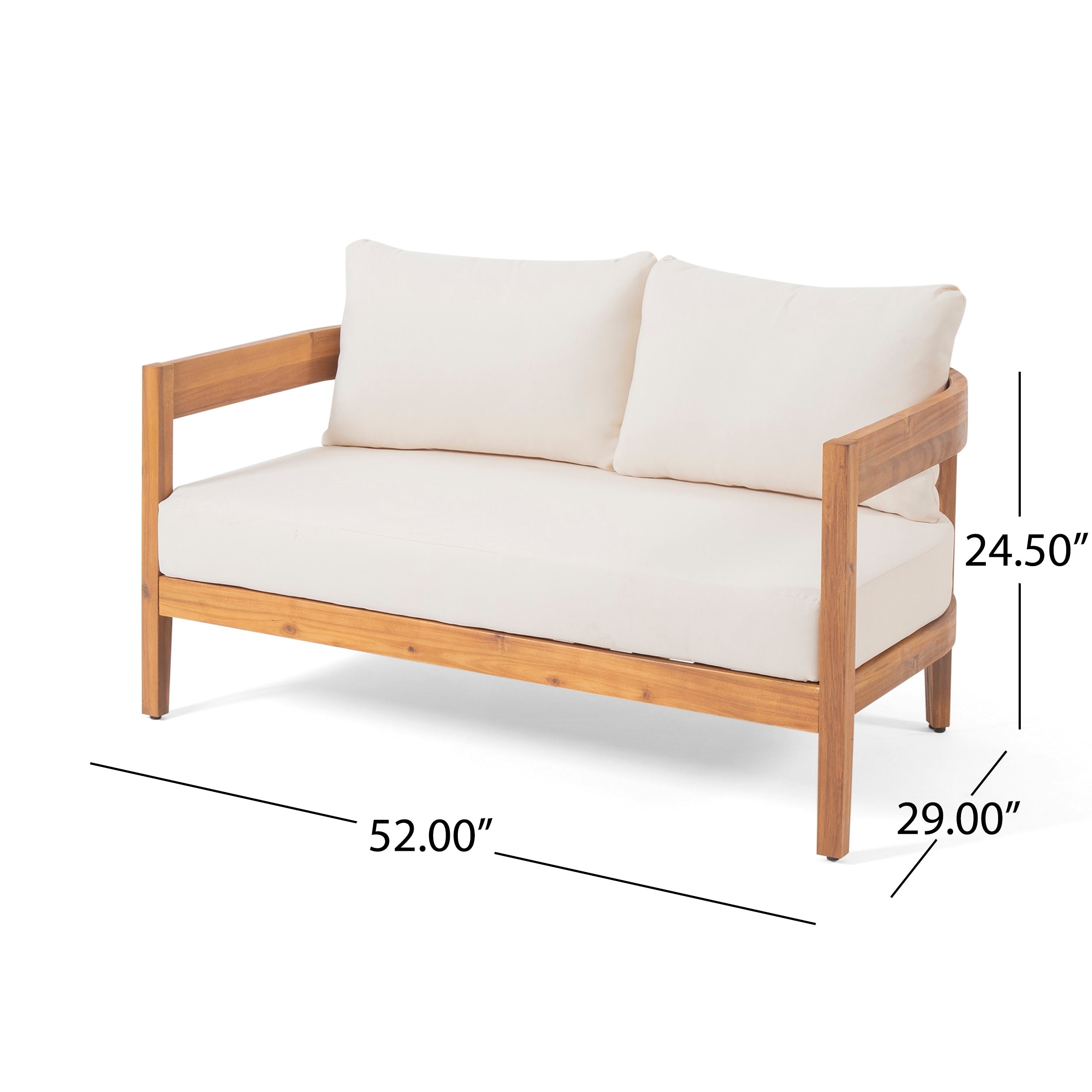 Ensemble causeuse d'extérieur en bois d'acacia Brooklyn avec table basse par Christopher Knight Home