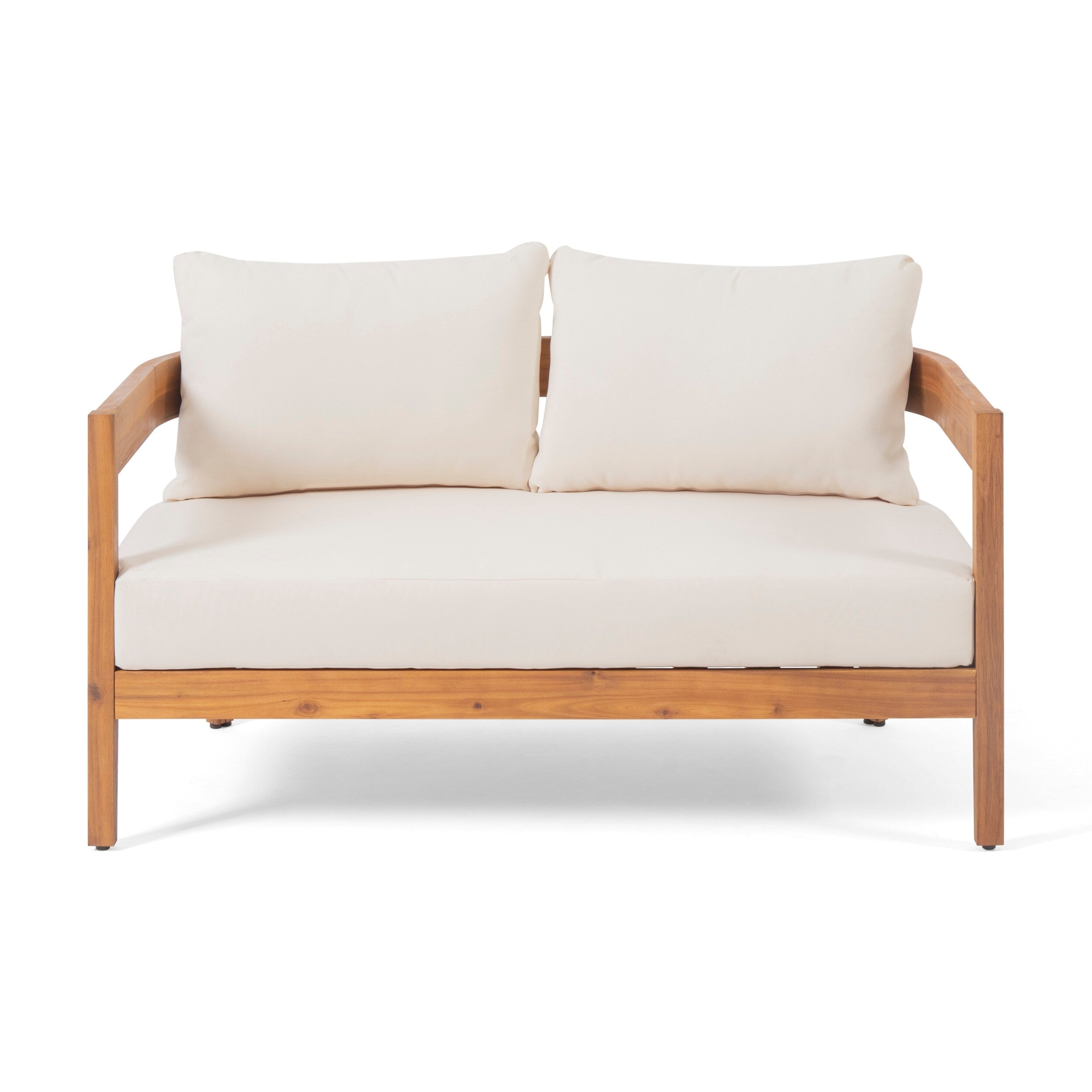 Ensemble causeuse d'extérieur en bois d'acacia Brooklyn avec table basse par Christopher Knight Home