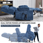 Fauteuil inclinable électrique à double moteur marron, position infinie, jusqu'à 350 lb, en chenille, mécanisme de mouvement robuste