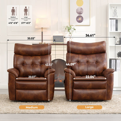 Fauteuil inclinable électrique marron à double moteur avec massage et ports USB