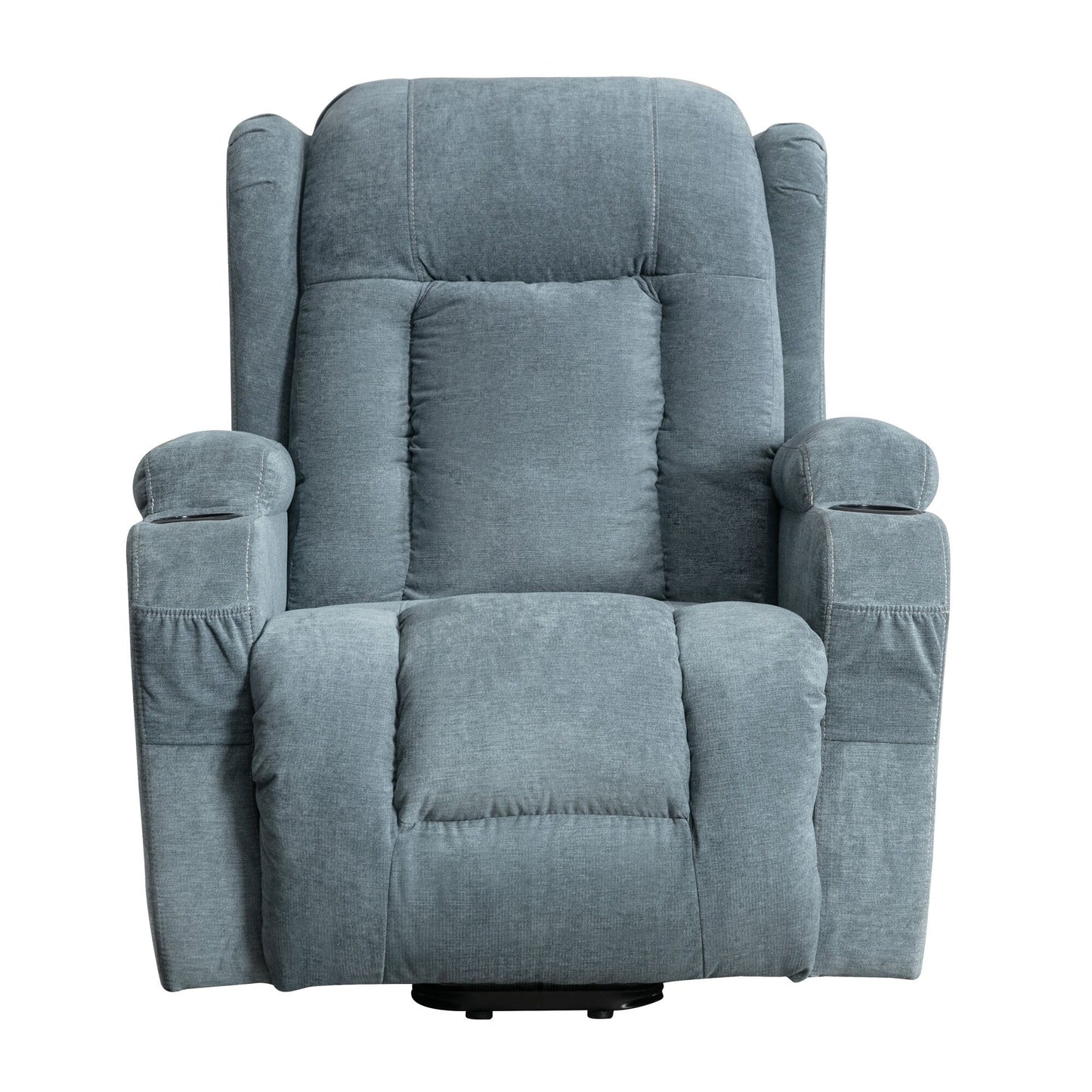 Fauteuil inclinable électrique marron avec chauffage, massage, port de charge USB et rangement latéral, réglable pour personnes âgées