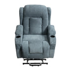 Fauteuil inclinable électrique marron avec chauffage, massage, chargement USB et rangement latéral, inclinaison réglable pour personnes âgées